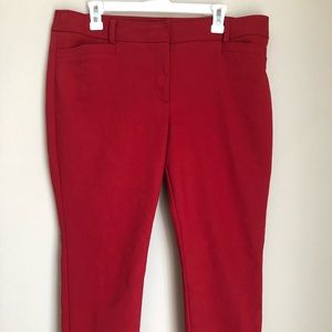 Loft red pants size 14 petite Marisa skinny